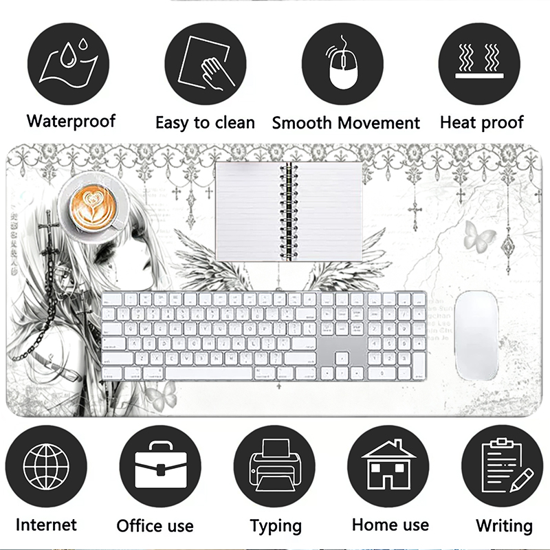 Leather Mousepad Black White A - Gaming Accessories Setup recension och pris