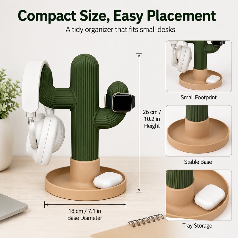 Minimalist Cactus Headset Stan - Gaming Accessories Setup recension och pris
